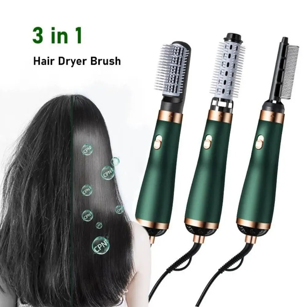 Multifunctional 3-in-1 Hair Dryer Brush with Replaceable Combs
